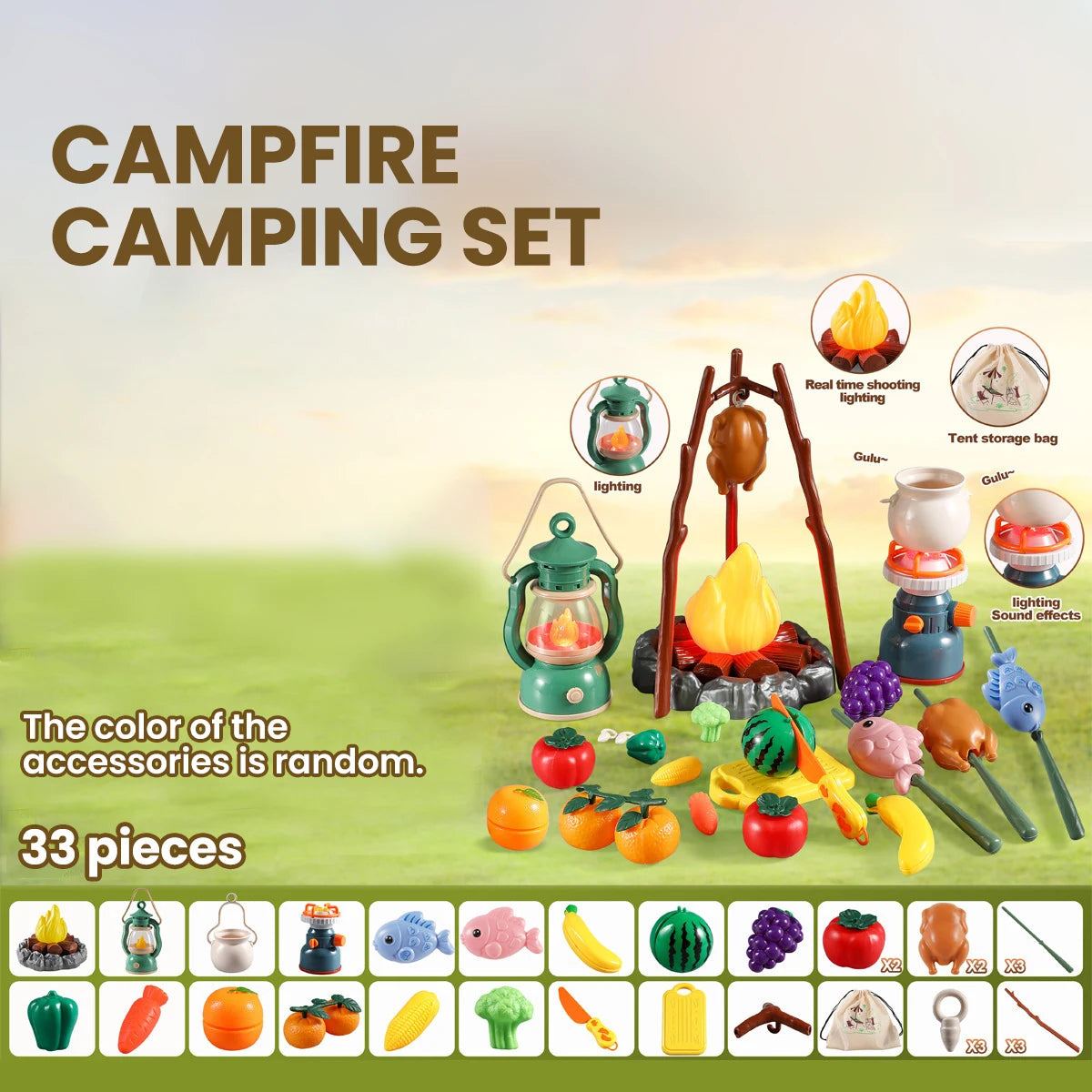 Interactive Kids Camping Playset with Light & Sound Effects