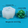 White silicone mold shaped like a cactus or succulent plant for crafting