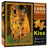 A box of a MaxRenard 1000 pieces Kiss jigsaw puzzle featuring an impressionistic painting style.