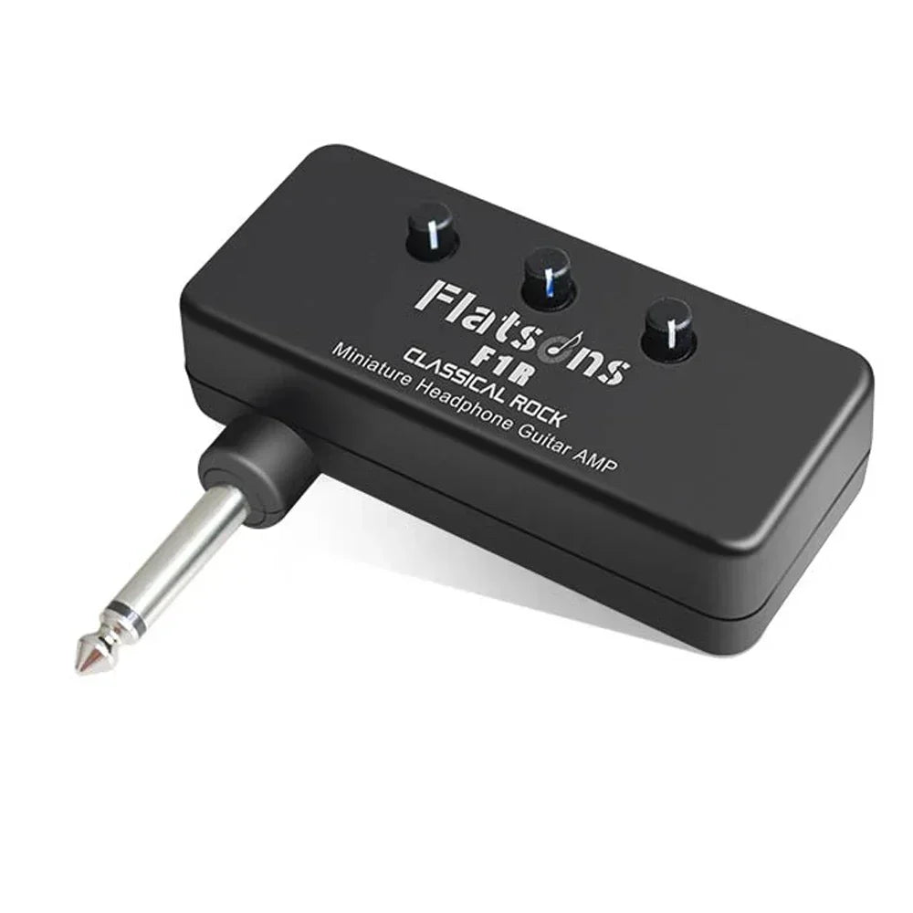 Black Flatsons F1R miniature headphone guitar amp with tone controls