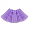 Purple three-layer tutu skirt for girls with a ruffled waistband