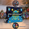 A set of festive dice including 21 acrylic dice, 2 unique D20 dice, and 1 pins badge for a holiday countdown game.