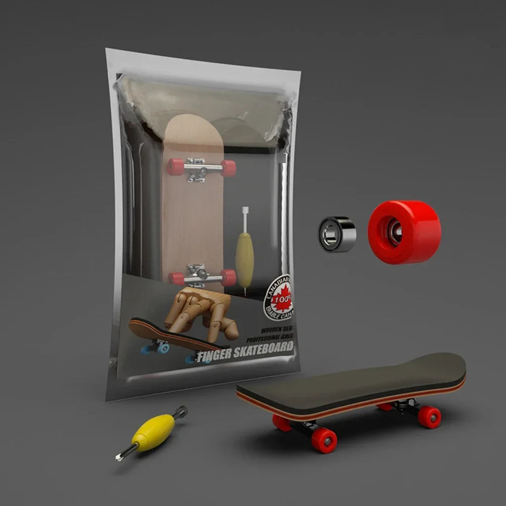 Wooden Finger Skateboard with Professional Trucks