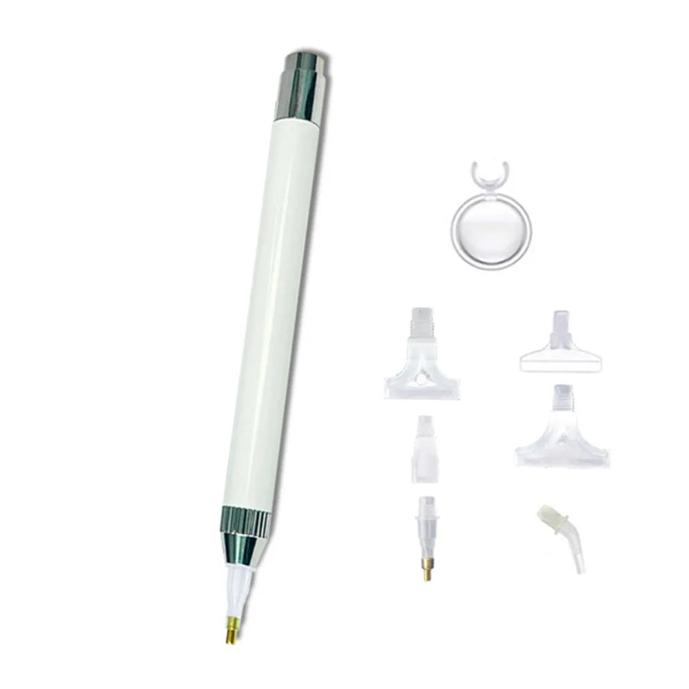 LED Diamond Painting Pen Kit with Multifunctional Tips and Magnifying Glass