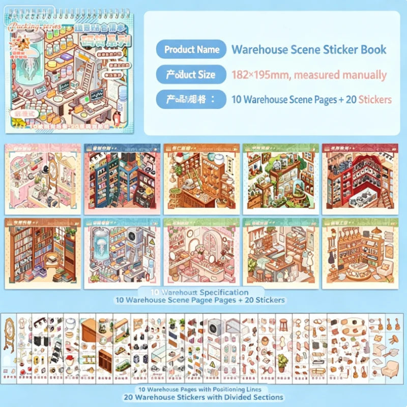 3D Landscape Sticker Collection Book for Scrapbooking & Journaling