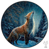 A jigsaw puzzle depicting a fox in a snowy forest setting.