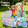 Foldable Kids Ball Pit Playpen with Basketball Hoop