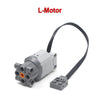 L-Motor technical power functions motor set with a black wire and gray housing
