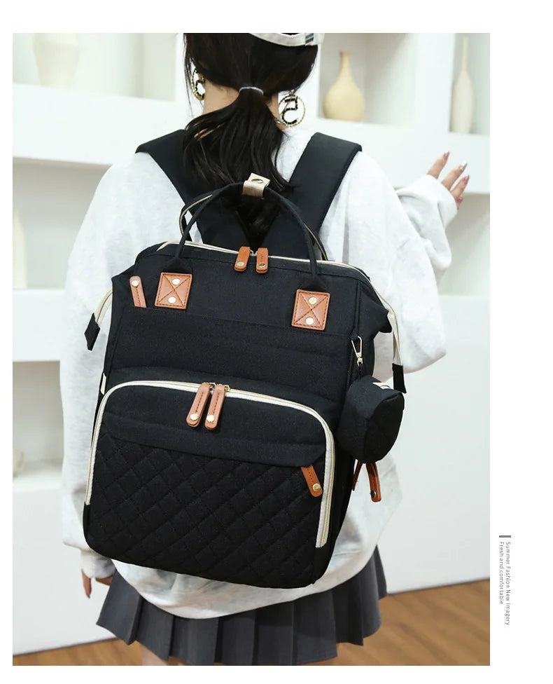 Large Waterproof Diaper Bag Backpack with Insulated Bottle Pocket