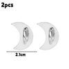Two clear decorative phone charm hooks with adhesive backing, measuring 2.1cm each.