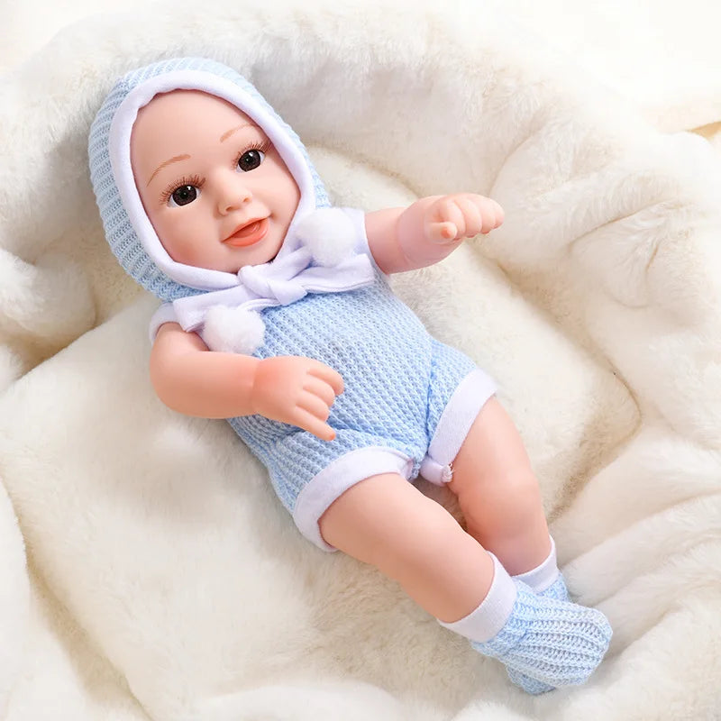 Lifelike 12-Inch Reborn Baby Doll with Outfit – Soft Vinyl, Huggable & Cute