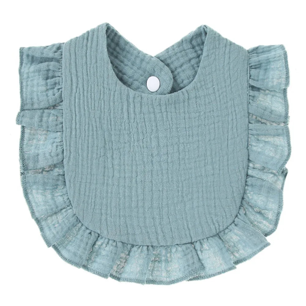 Cotton Baby Bibs with Burp Cloth – Soft Solid Color Bandana Scarf