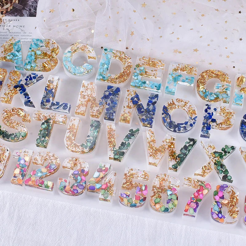 Alphabet & Number Silicone Mold for Epoxy Resin Jewelry Making
