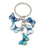 Silver butterfly keychain with a circular ring and a butterfly charm