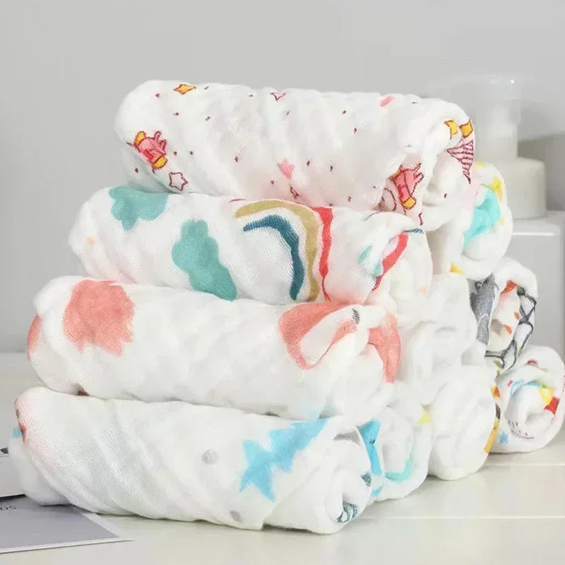 Soft Cotton Muslin Baby Washcloths (Set of 5)