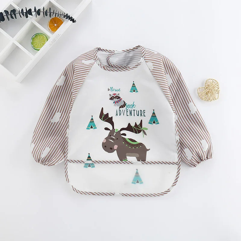 Waterproof Long Sleeve Baby Bib with Full Sleeve Protection
