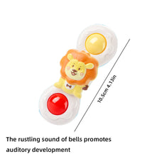 A bath toy set featuring a lion and a sun design with a rustling bell sound.