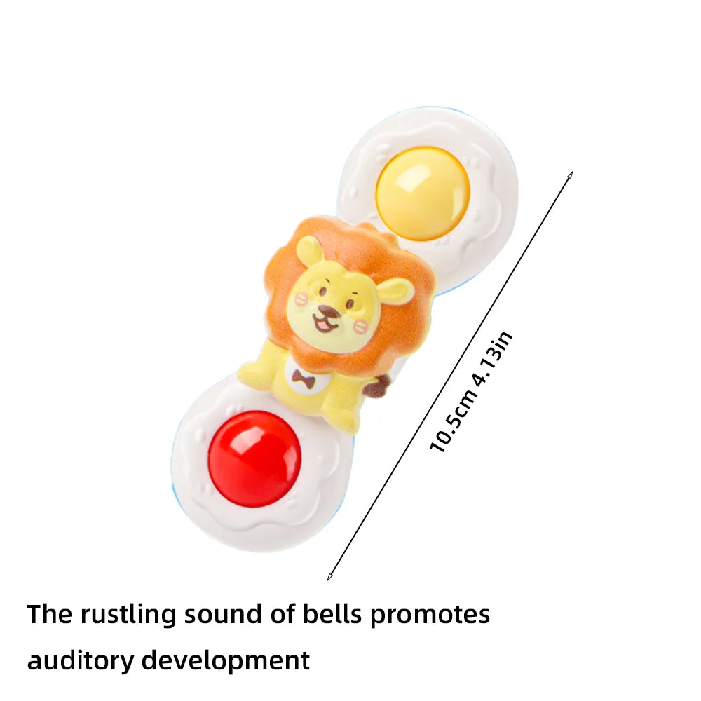 A bath toy set featuring a lion and a sun design with a rustling bell sound.
