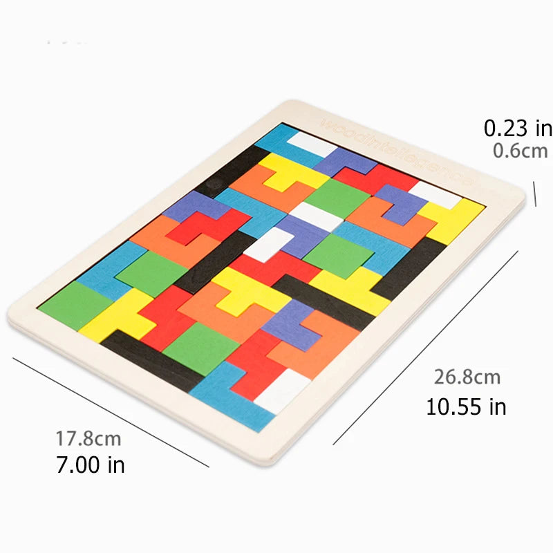 Colorful Wooden Tangram Puzzle – Educational Geometric Shape Toy