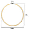 A circular bamboo embroidery hoop with a 3.3cm diameter and a 30cm length.