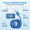 Blue silicone double head snorkel tube with a secure leak-proof connection and durable hose