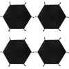 Black foldable PU leather hexagonal dice tray for tabletop games and desk organization