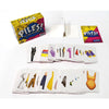 A set of folding cards for parties featuring various silhouettes and designs.
