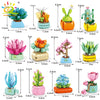 A collection of colorful DIY flower and succulent building blocks in various sizes and colors for desktop decor.