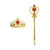 Gold and red royal princess crown and scepter playset for little girls