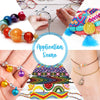 Hands are shown making jewelry using a 0.8mm nylon knotting cord for various beaded and knotted necklaces.