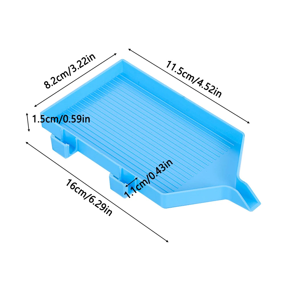 A blue large diamond painting tray with a pop-up plug for bead sorting, shown from above.