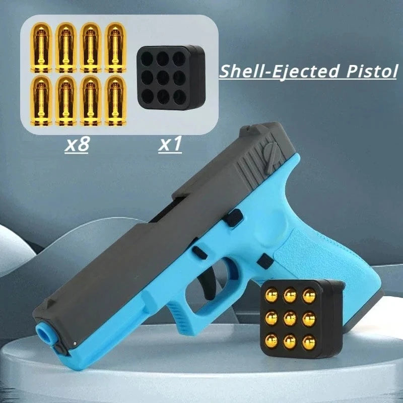 Automatic Shell Ejecting Pistol Toy with Realistic Blowback Action