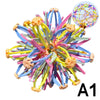 A colorful expandable magic ball stress relief and breathing exercise toy with multiple colored tentacles.