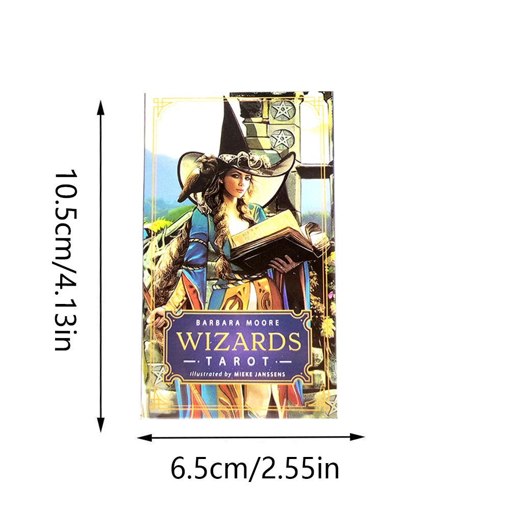 A tarot card illustration featuring a woman in historical attire surrounded by mystical elements.