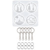 A silicone mold set featuring various festive Christmas shapes for jewelry and craft projects.