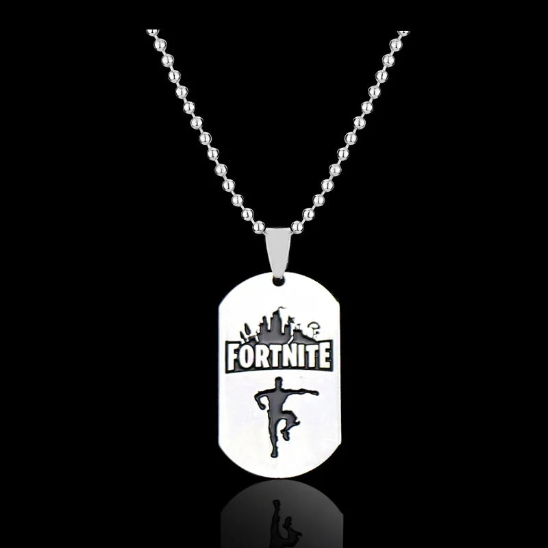 Fortnite Emblem Stainless Steel Charm Pendant Necklace