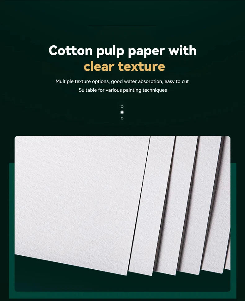 A stack of white cotton pulp paper sheets showing various textures and thicknesses.