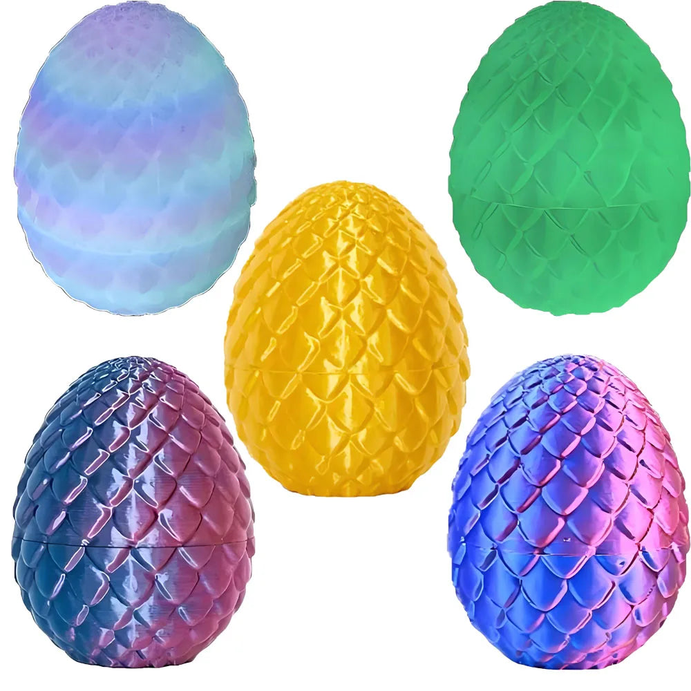 Articulated Dragon in Egg – 3D Printed Desk Ornament