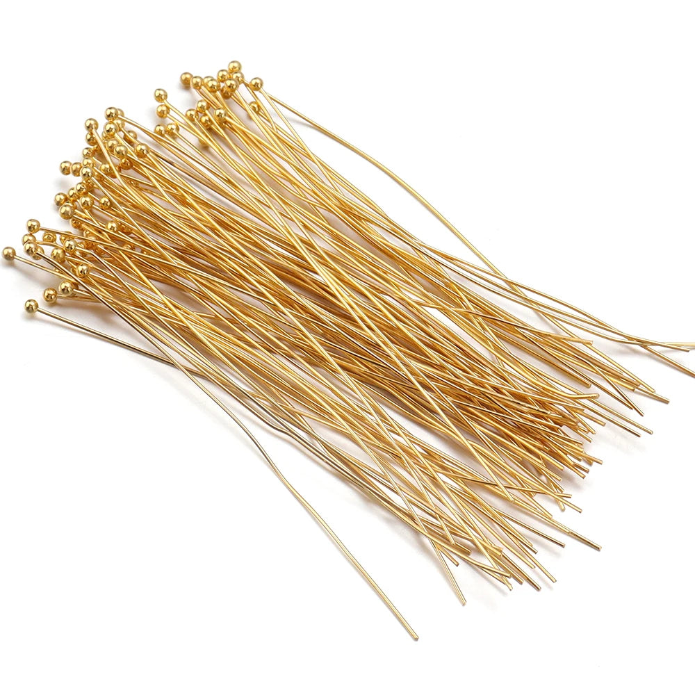 Gold Plated Ball Head Pins for Jewelry Making