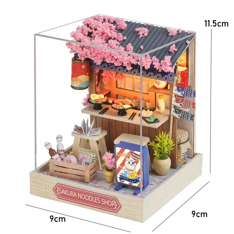 DIY Wooden Dollhouse Kit with Miniature Furniture – 3D Puzzle Craft Set