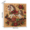A framed piece of art depicting a horse adorned with red and white pearls and jewels, suitable for a Christmas pearl diamond 