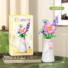 A set of 124 flower bouquet building blocks with a vase for DIY home decor