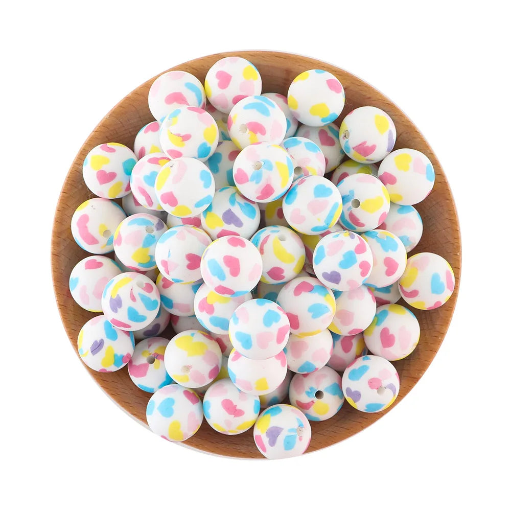 Pink Silicone Round Beads for DIY Jewelry Making