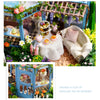 Wooden Dollhouse Kit with Furniture and Lighting