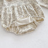 Baby Girls Lace-Trim Cotton Romper with Floral Details