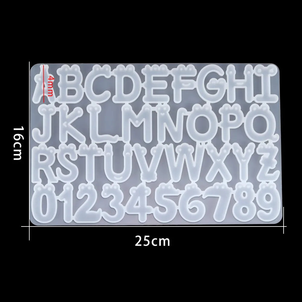 Alphabet & Number Silicone Mold for Epoxy Resin Jewelry Making