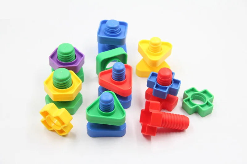 Screw Building Blocks Set – Montessori Nut & Bolt Shape Toys for Kids