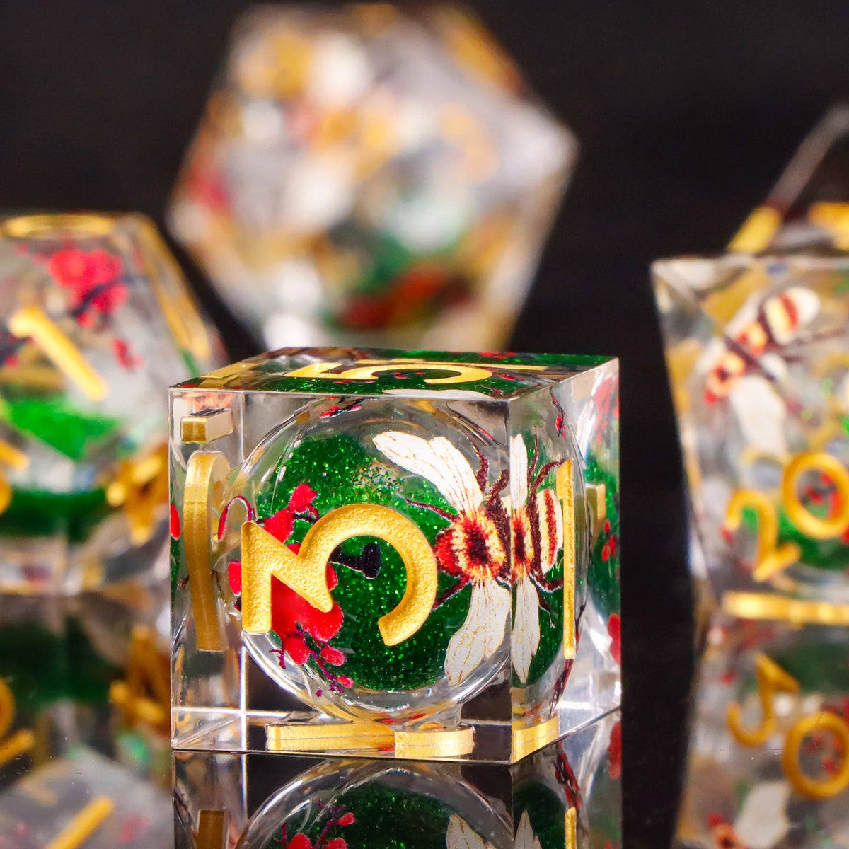 Resin Polyhedral Dice Set for Tabletop RPGs (7 Pieces)