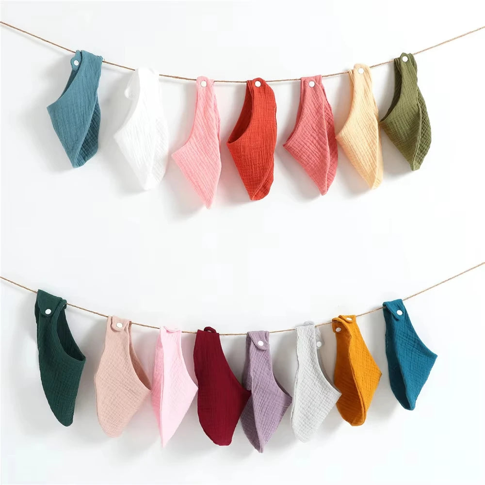 Soft Cotton Muslin Baby Bibs with Absorbent Gauze