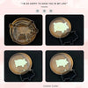 A set of pig-shaped stainless steel cookie cutters and wooden plates for baking